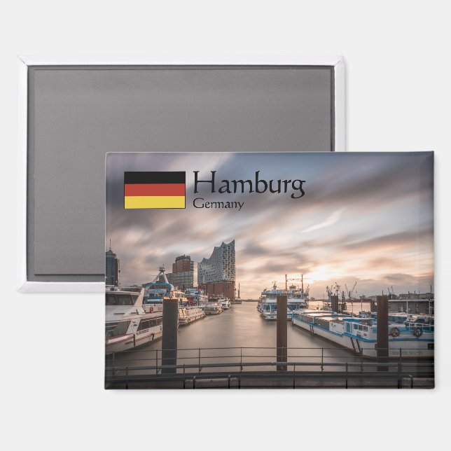 Imán Hamburg Germany Souvenir (Anverso/Reverso)