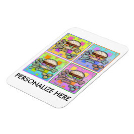 Imán HAMBURGER pop art POP ART BURGER con FRIES. Una cl