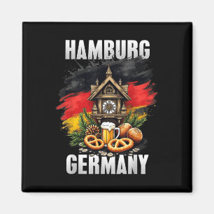 Imán Hamburgo Alemania Souvenir Bandera Alemana Viaje