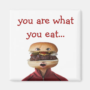 Imán Hamburgués cabeza hombre sobre blanco