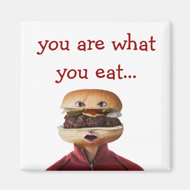 Imán Hamburgués cabeza hombre sobre blanco (Frente)