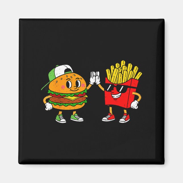 Imán Hamburguesa Divertida Combo Snacks Patatas Fritas  (Frente)