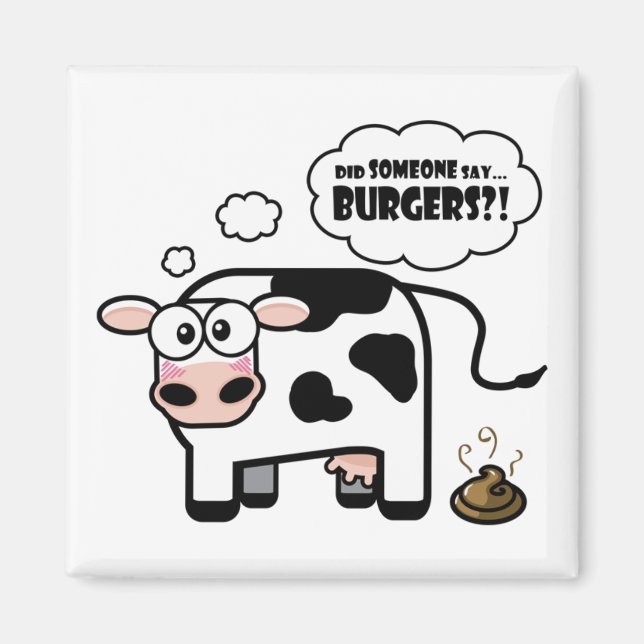 Imán ¡¿Hamburguesas?! Funny Cow Magnet (Frente)