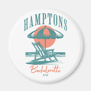 Imán hamptons bachelorette lounger personalizado
