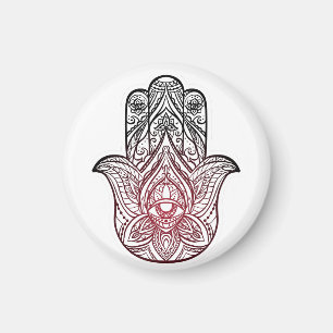 Imán Hamsa con patrón boho