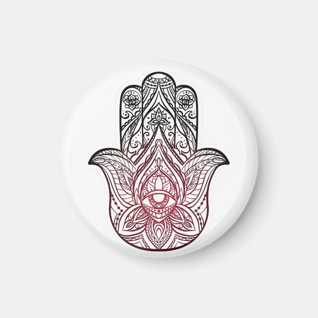 Imán Hamsa con patrón boho (Frente)