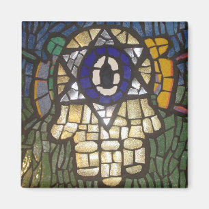 Imán Hamsa de Oro Mosaico con Ojo Estrella y Mal