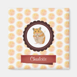 Imán Hamster de Chicas rojos y rosados