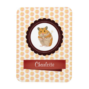 Imán Hamster de Chicas rojos y rosados