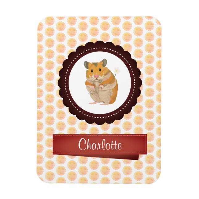 Imán Hamster de Chicas rojos y rosados (Vertical)