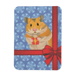 Imán Hamster de Navidades de copas de nieve