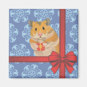 Imán Hamster de Navidades de copas de nieve