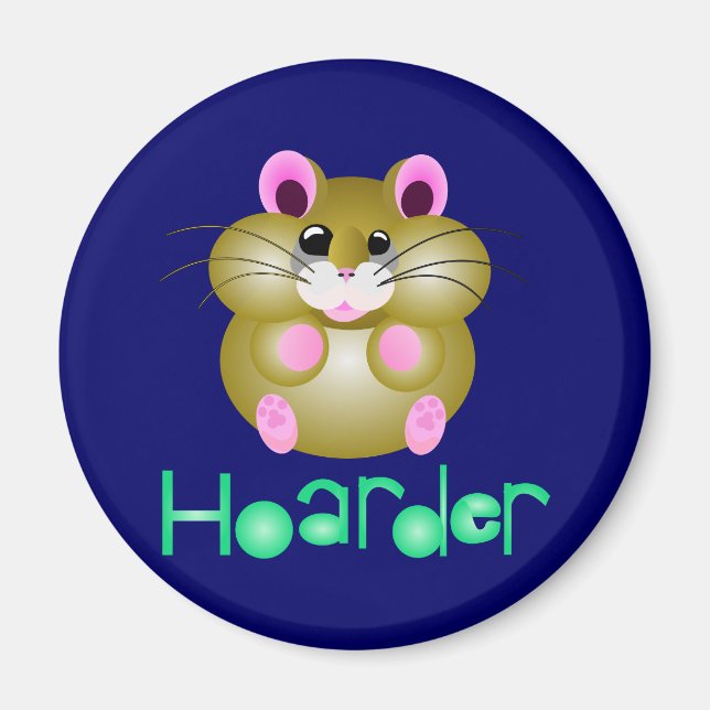Imán Hamster dorado - "Hoarder" (Frente)