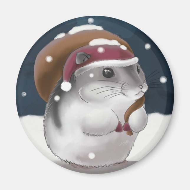 Imán Hamster Santa (Frente)