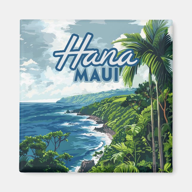 Imán Hana Maui Hawaii Road to Hana Beach Coast Retro (Frente)