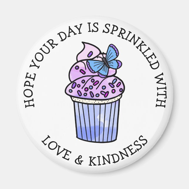 Imán Hand drawn Cupcake Pun, Adorable Food (Frente)