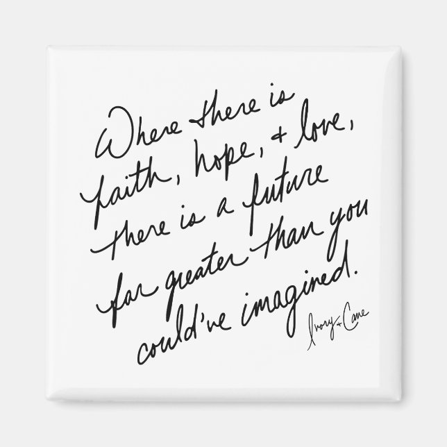 Imán Hand-Scripted Faith Hope and Love Spiritual (Frente)