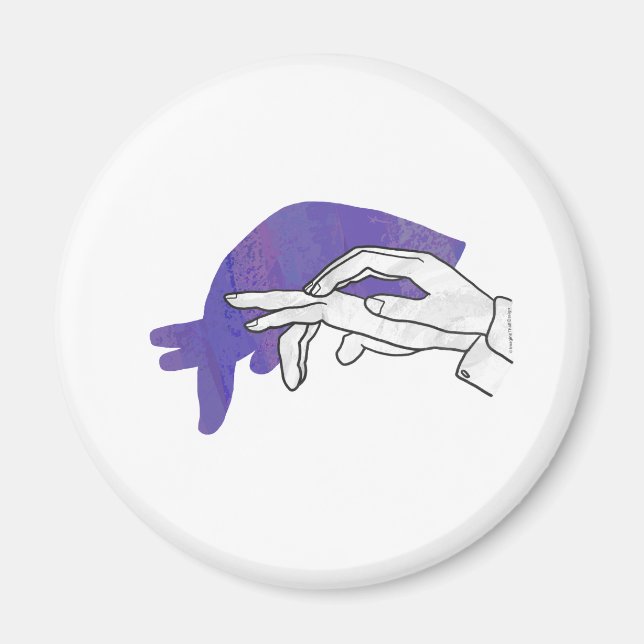 Imán Hand Silhouette Anteater Purple (Frente)