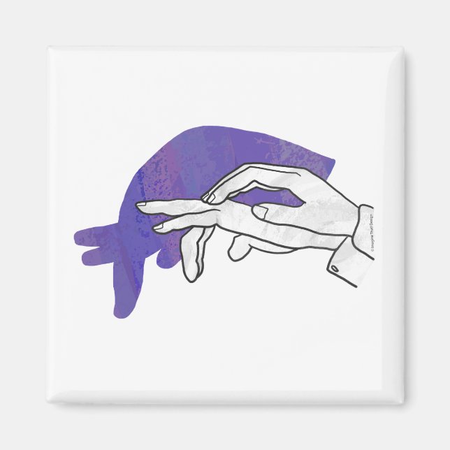 Imán Hand Silhouette Anteater Purple (Frente)