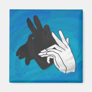 Imán Hand Silhouette Billy Goat Blue