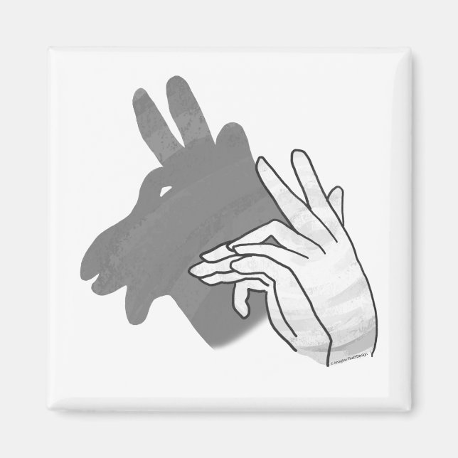 Imán Hand Silhouette Billy Goat Gray (Frente)