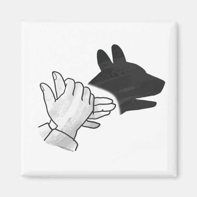 Imán Hand Silhouette Dog (Frente)