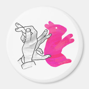 Imán Hand Silhouette Rabbit Pink