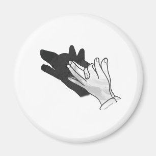 Imán Hand Silhouette Wolf