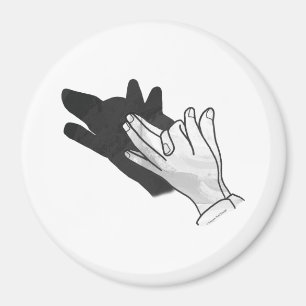 Imán Hand Silhouette Wolf