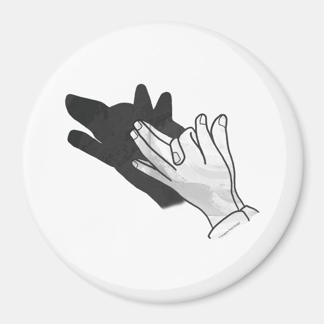 Imán Hand Silhouette Wolf (Frente)