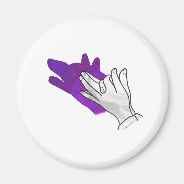 Imán Hand Silhouette Wolf Purple (Frente)