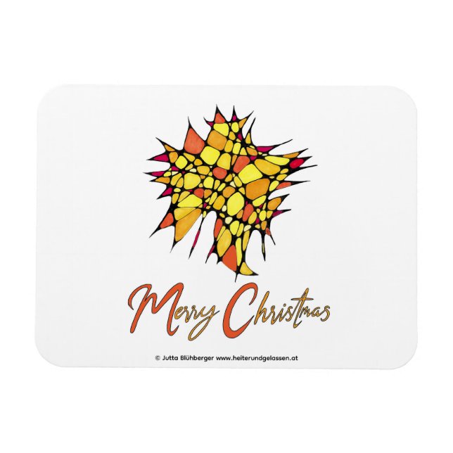 Imán Handmade Christmas Magnet with Star Graphic (Horizontal)