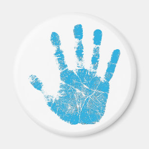 Imán Handprint azul