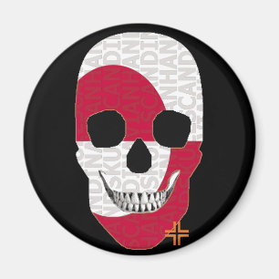 Imán HANDSKULL Insignia redonda de Groenlandia B2 negra