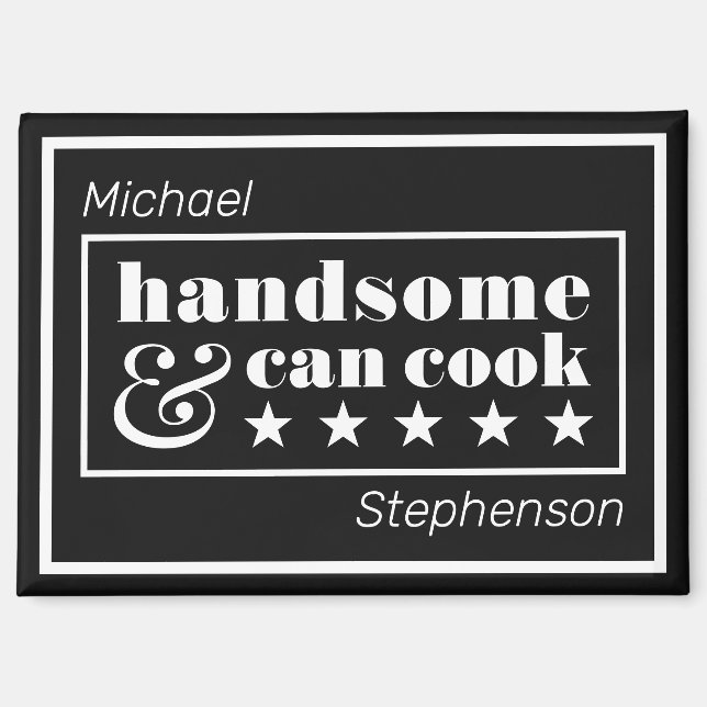 Imán Handsome & Can Cook Typography Father's Day (Anverso)