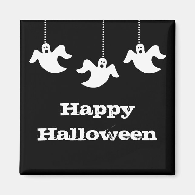 Imán Hanging Ghosts Halloween Magnet, Black (Frente)