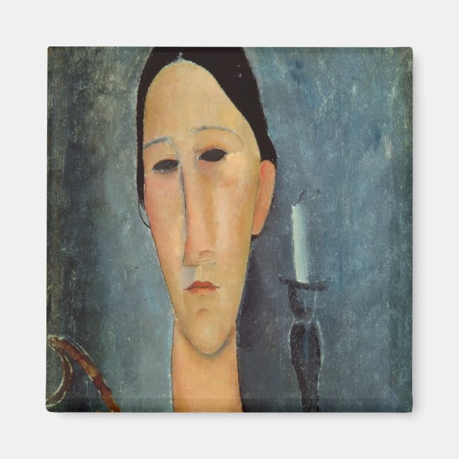 Imán Hanka Zborowska con un candelabro, 1919 (Frente)