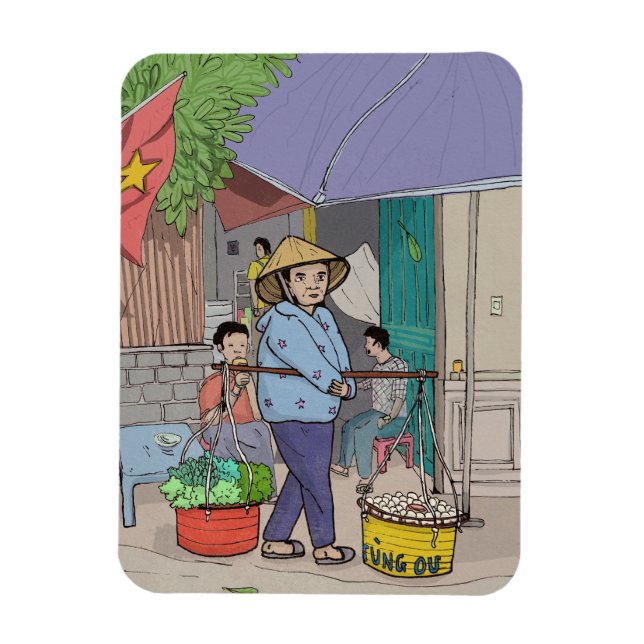 Imán Hanoi Street Hawker Vietnam (Vertical)