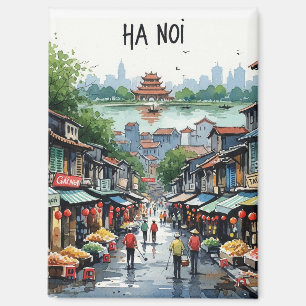 Imán Hanoi Vietnam Watercolor