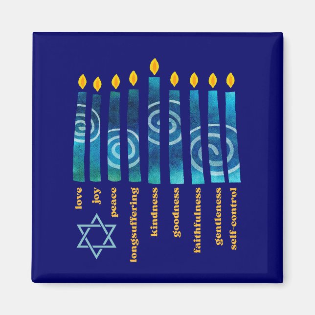Imán HANUKKAH Fruto Espiritual Cristiano (Frente)
