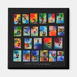 Imán Hanukkah Hebrew Letters Otiyot Gift Magnet