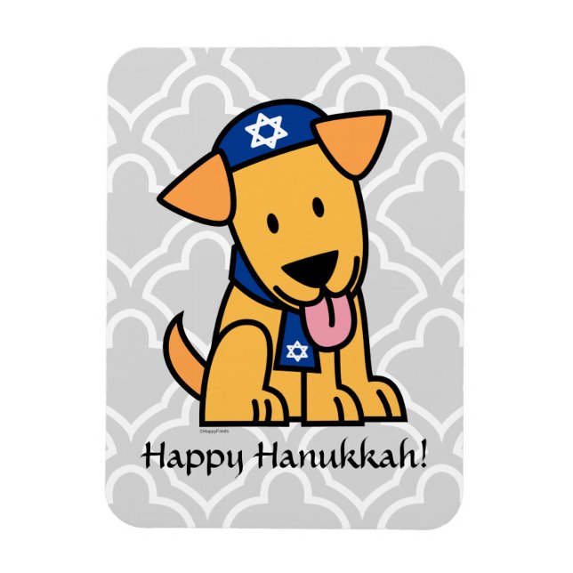 Imán Hanukkah Judío Labrador Recuperador Perro Cachorro (Vertical)