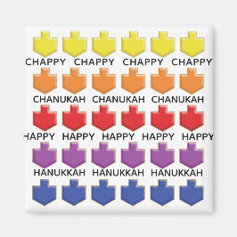 Imán Hanukkah Magnet Square 3D Dreidels