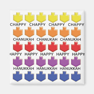 Imán Hanukkah Magnet Square 3D Dreidels