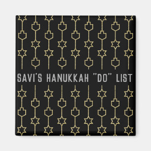 Imán Hanukkah Magnet Square DREIDELS N STARS