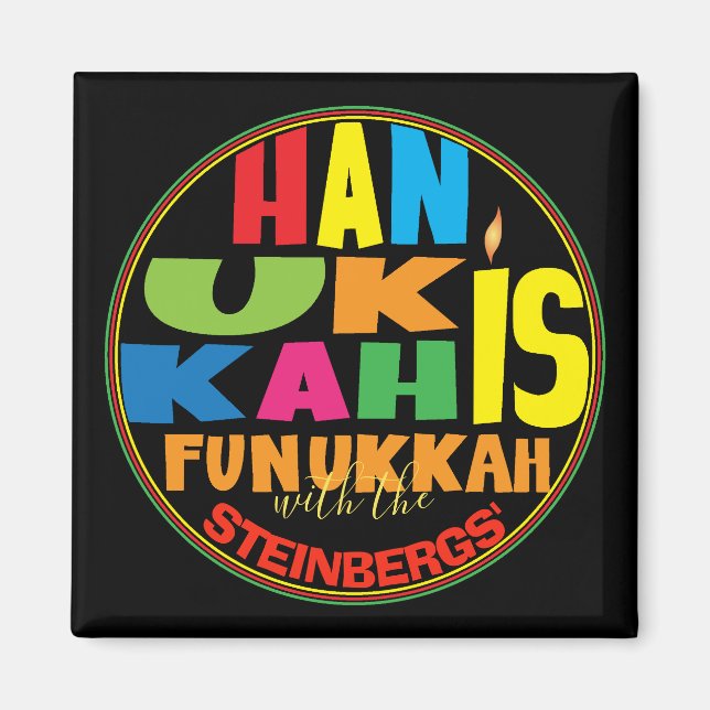 Imán Hanukkah Magnet Square HANUKKAH (Frente)