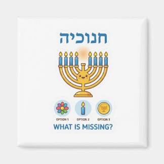 Imán Hanukkah Menorah "What is Missing?" Logic Game
