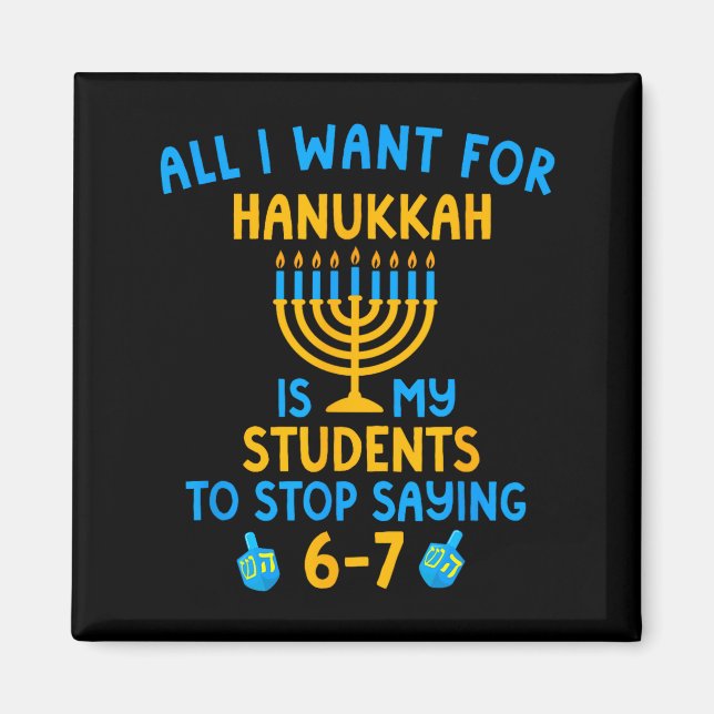 Imán Hanukkah Students Saying 6-7 67 Six Seven Hebrew S (Frente)