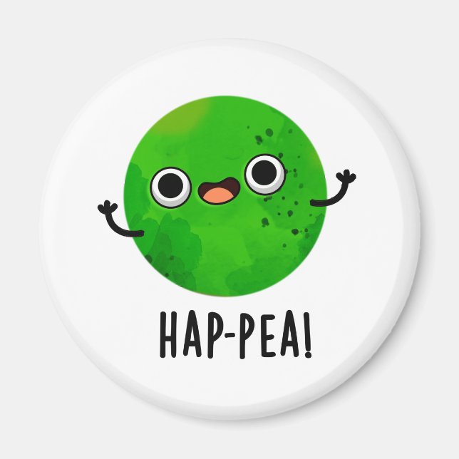 Imán Hap-pea Funny Happy Pea Pun (Frente)