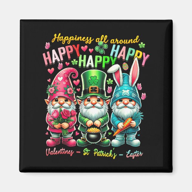 Imán Hapness Allaround Gnome Happy Valentine St Patrick (Frente)